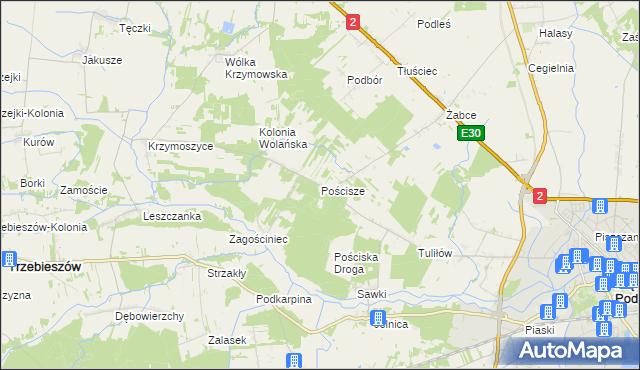 mapa Pościsze, Pościsze na mapie Targeo