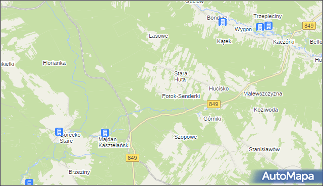 mapa Potok-Senderki, Potok-Senderki na mapie Targeo