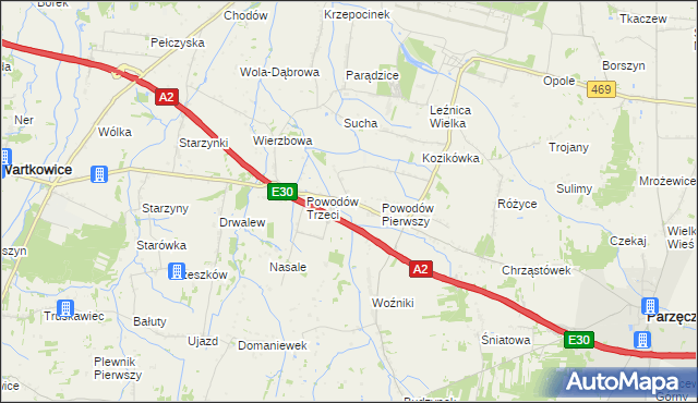 mapa Powodów Drugi, Powodów Drugi na mapie Targeo