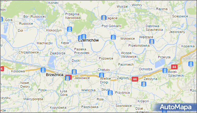 mapa Pozowice, Pozowice na mapie Targeo