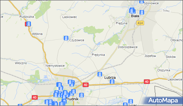 mapa Prężynka, Prężynka na mapie Targeo