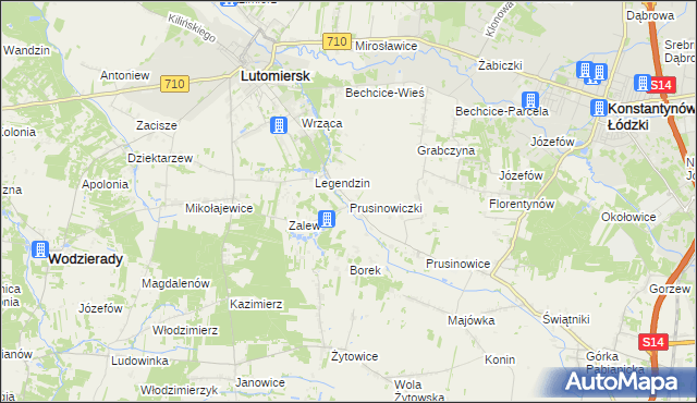 mapa Prusinowiczki, Prusinowiczki na mapie Targeo