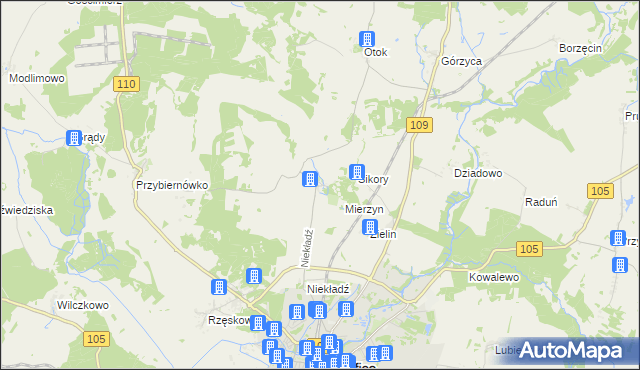 mapa Prusinowo gmina Gryfice, Prusinowo gmina Gryfice na mapie Targeo