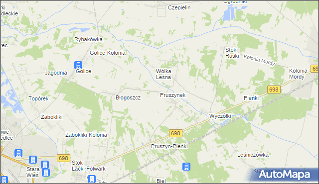 mapa Pruszynek, Pruszynek na mapie Targeo