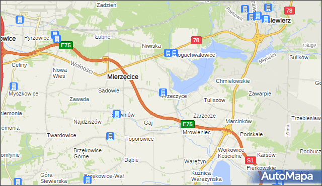 mapa Przeczyce, Przeczyce na mapie Targeo