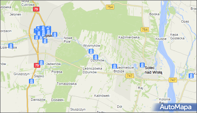 mapa Przedmieście Dalsze, Przedmieście Dalsze na mapie Targeo
