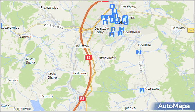 mapa Przedwojów, Przedwojów na mapie Targeo