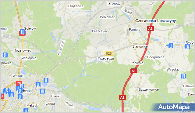 mapa Przegędza, Przegędza na mapie Targeo