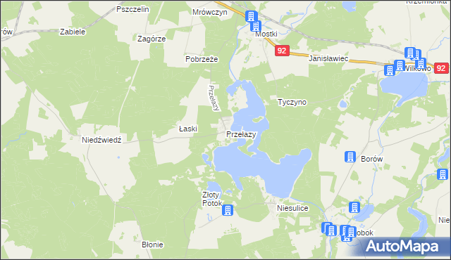 mapa Przełazy, Przełazy na mapie Targeo