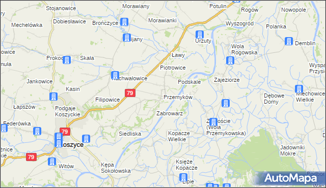 mapa Przemyków, Przemyków na mapie Targeo