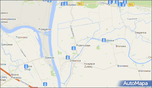 mapa Przemysław gmina Stegna, Przemysław gmina Stegna na mapie Targeo