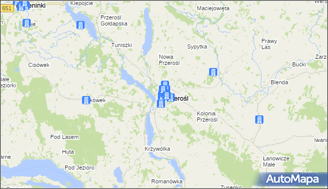 mapa Przerośl, Przerośl na mapie Targeo