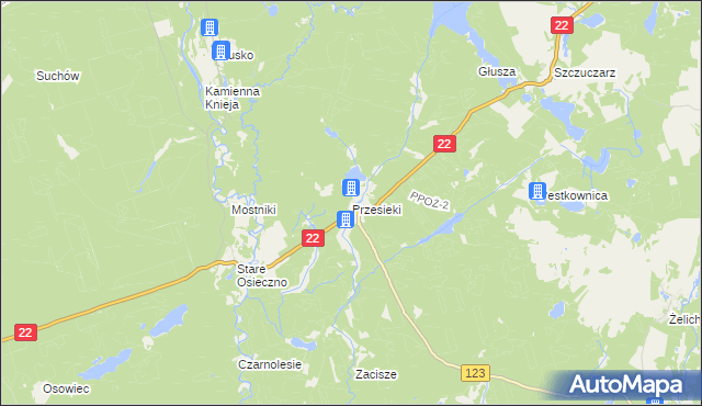mapa Przesieki, Przesieki na mapie Targeo