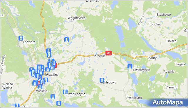 mapa Przęsin, Przęsin na mapie Targeo