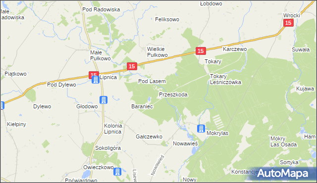 mapa Przeszkoda gmina Golub-Dobrzyń, Przeszkoda gmina Golub-Dobrzyń na mapie Targeo