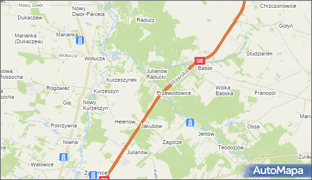 mapa Przewodowice, Przewodowice na mapie Targeo