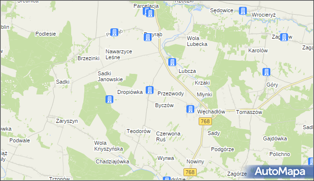 mapa Przezwody gmina Wodzisław, Przezwody gmina Wodzisław na mapie Targeo