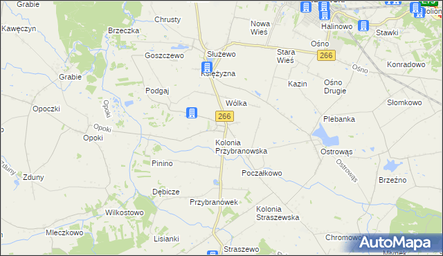 mapa Przybranowo, Przybranowo na mapie Targeo