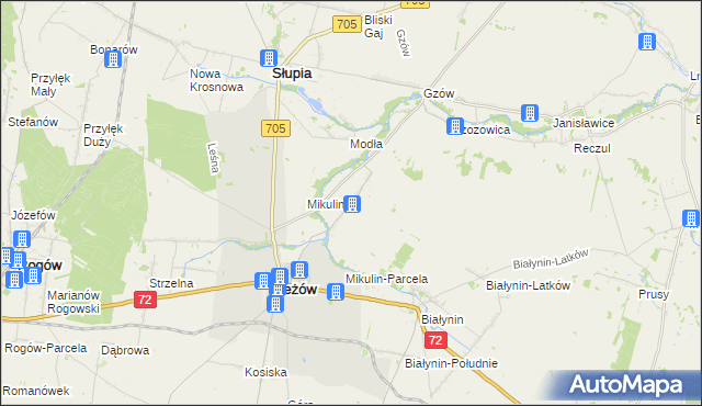 mapa Przybyszyce, Przybyszyce na mapie Targeo