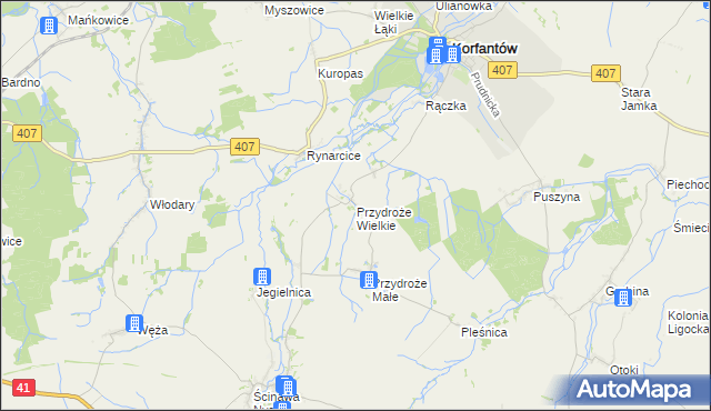 mapa Przydroże Wielkie, Przydroże Wielkie na mapie Targeo