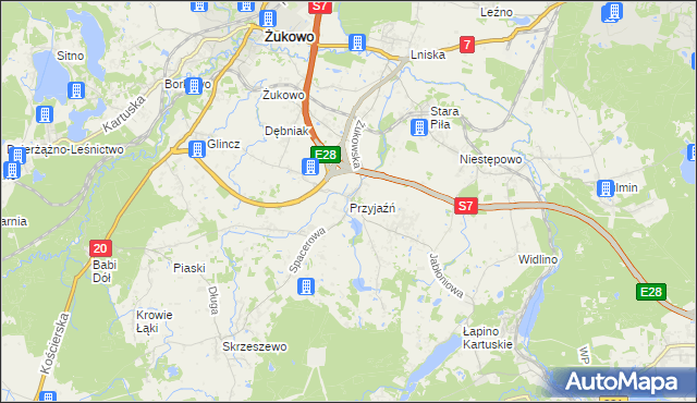 mapa Przyjaźń, Przyjaźń na mapie Targeo