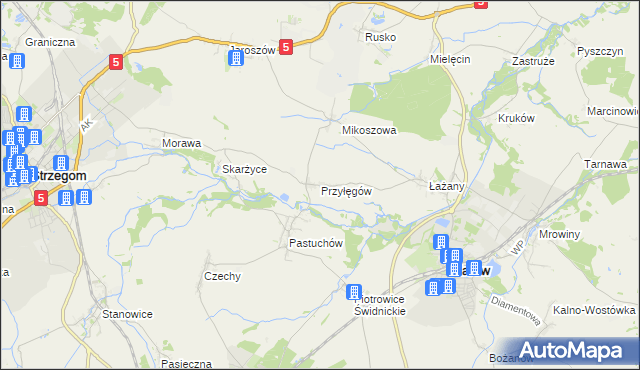 mapa Przyłęgów, Przyłęgów na mapie Targeo