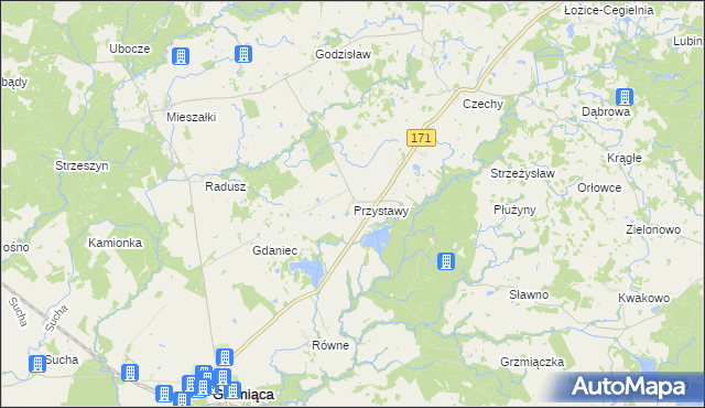 mapa Przystawy gmina Grzmiąca, Przystawy gmina Grzmiąca na mapie Targeo