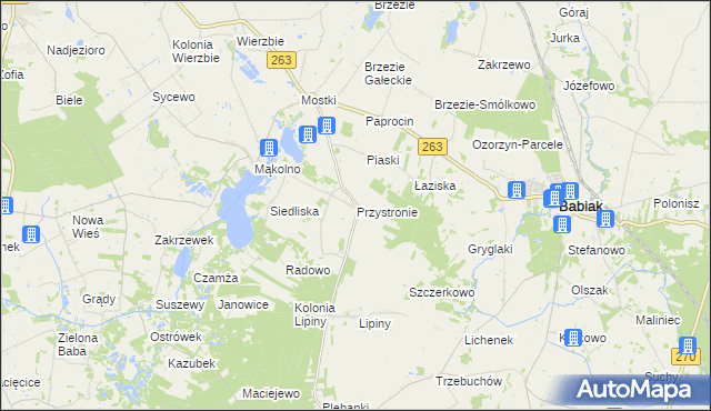 mapa Przystronie gmina Sompolno, Przystronie gmina Sompolno na mapie Targeo