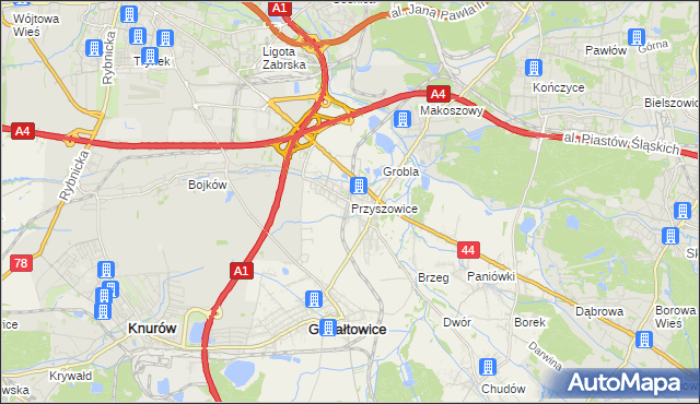 mapa Przyszowice, Przyszowice na mapie Targeo