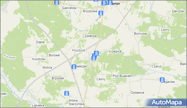 mapa Psary-Kolonia, Psary-Kolonia na mapie Targeo