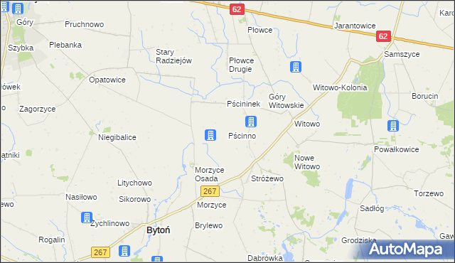 mapa Pścinno, Pścinno na mapie Targeo
