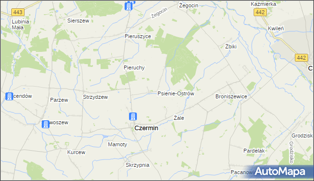 mapa Psienie-Ostrów, Psienie-Ostrów na mapie Targeo
