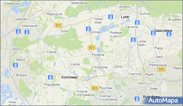 mapa Pstrążna, Pstrążna na mapie Targeo
