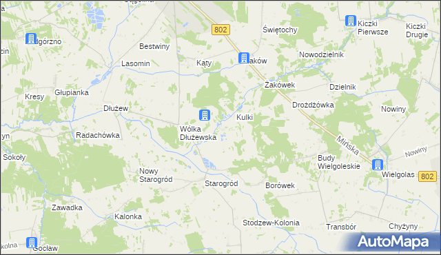 mapa Ptaki gmina Siennica, Ptaki gmina Siennica na mapie Targeo