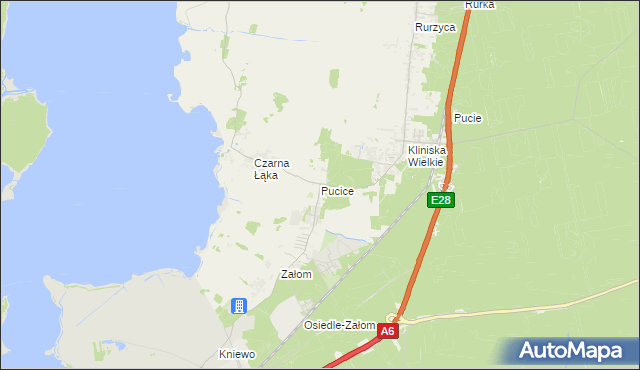 mapa Pucice, Pucice na mapie Targeo