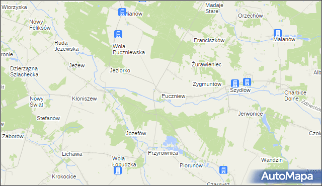 mapa Puczniew, Puczniew na mapie Targeo