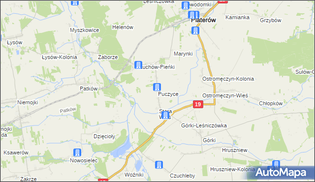 mapa Puczyce, Puczyce na mapie Targeo