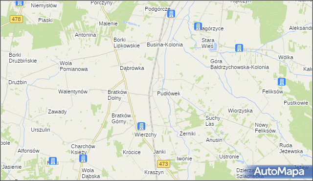 mapa Pudłówek, Pudłówek na mapie Targeo