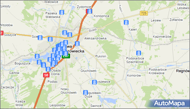 mapa Pukinin, Pukinin na mapie Targeo