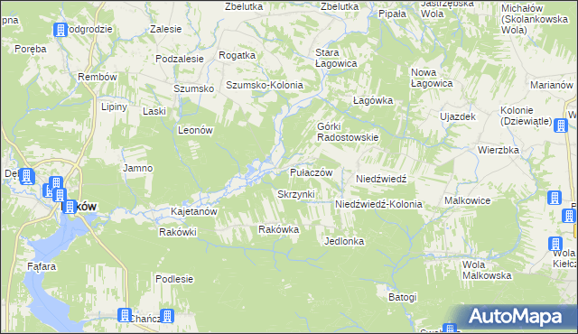 mapa Pułaczów, Pułaczów na mapie Targeo