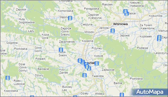 mapa Pułanki gmina Frysztak, Pułanki gmina Frysztak na mapie Targeo