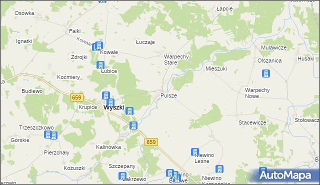 mapa Pulsze, Pulsze na mapie Targeo