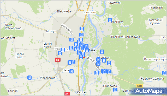 mapa Pułtusk, Pułtusk na mapie Targeo