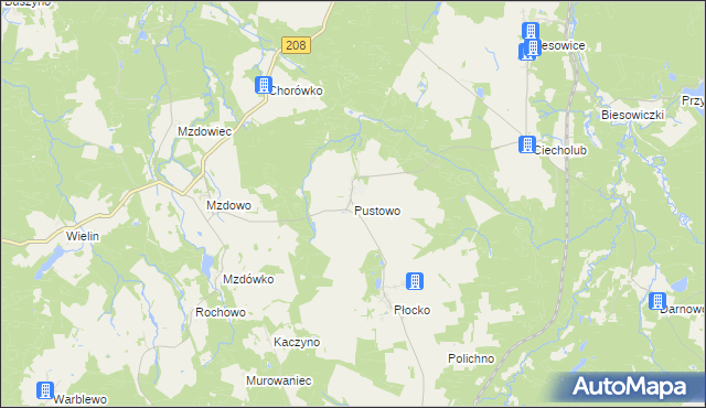 mapa Pustowo gmina Kępice, Pustowo gmina Kępice na mapie Targeo