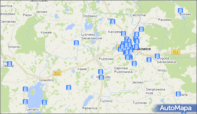 mapa Puzdrowo, Puzdrowo na mapie Targeo