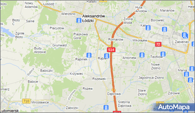 mapa Rąbień, Rąbień na mapie Targeo