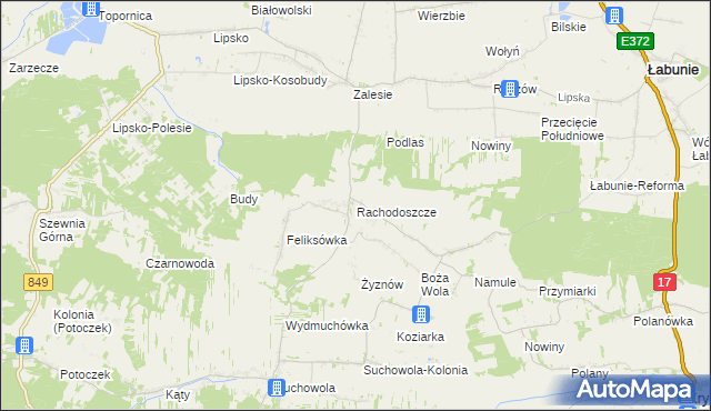 mapa Rachodoszcze, Rachodoszcze na mapie Targeo