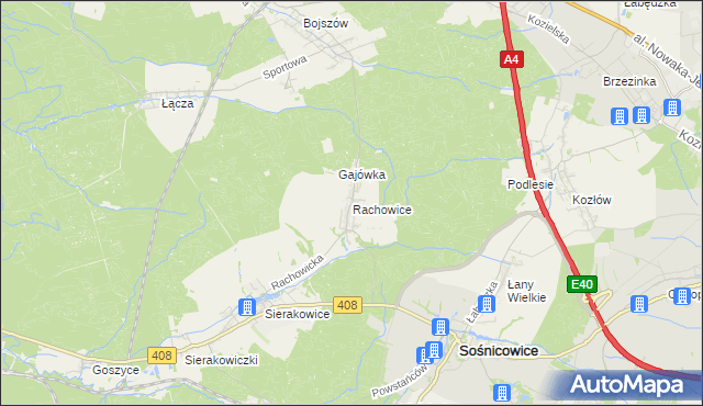 mapa Rachowice, Rachowice na mapie Targeo