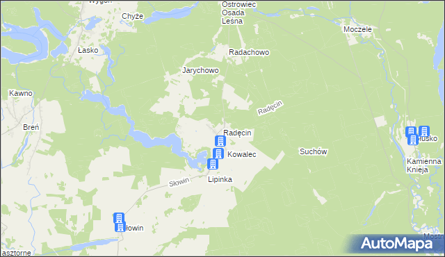 mapa Radęcin, Radęcin na mapie Targeo