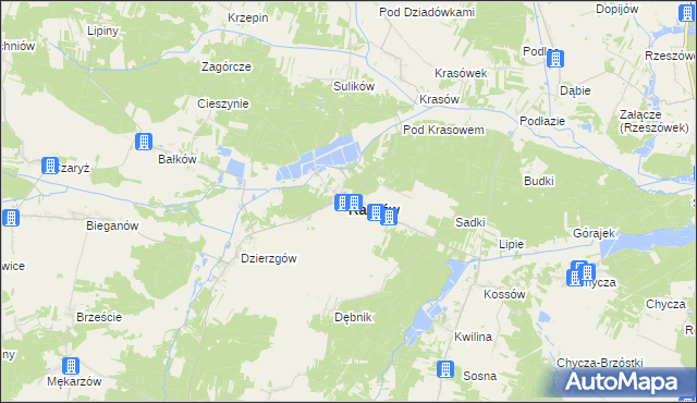 mapa Radków powiat włoszczowski, Radków powiat włoszczowski na mapie Targeo